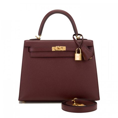 Hermes Sellier Kelly Bag 25cm Bordeaux Epsom Gold Hardware Image 1 Hermes Sellier, Most Expensive Handbags, Hermes Kelly 25, Kelly 25, Kelly Sellier, Mini Kelly, Birkin Handbags, Work Handbag, Hermes Kelly Bag