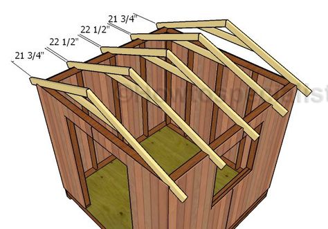 Fitting the trusses Tiki Bars Backyard, 8x8 Shed, Shed Design Ideas, Small Shed Plans, Diy Storage Shed Plans, Diy Sheds, Small Shed, Gazebo Plans, Garden Shed Ideas