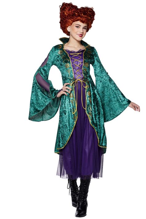 Mary Sanderson Costume, Winifred Sanderson Costume, Sanderson Sisters Costumes, Hocus Pocus Halloween Costumes, Sarah Sanderson Costume, Hocus Pocus Costume, Steampunk Wedding Dress, Sister Costumes, Winifred Sanderson