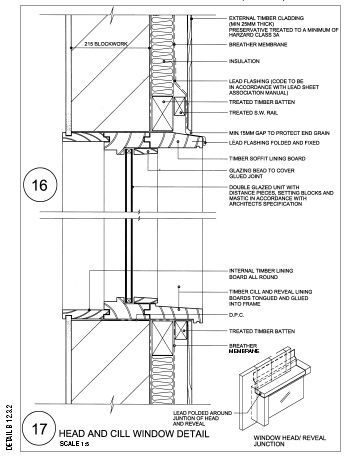 Window Detail Drawing, House Ventilation Design, Timber Window Frames, Timber Sliding Doors, House Ventilation, Window Construction, Door And Window Design, Window Reveal, Detail Drawing