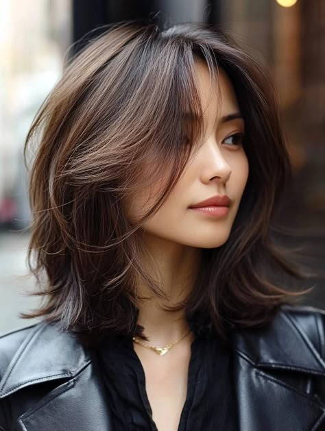 Versatile Medium Haircuts with Layers: Elevate Your Style with Texture and Volume Layer Cut On Short Hair, Straight Haircut With Layers, Soft Layers Haircut, Shaggy Layer, Shaggy Haircuts Medium, Medium Haircuts With Layers, Shorter Layered Haircuts, Medium Textured Hair, Shaggy Cut