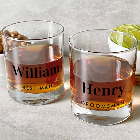 "Explore the perfect pairing of fine whiskey and exquisite glasses to elevate your drinking experience. Discover a range of stylish options to suit every taste. #whiskeylovers #barware #drinks #whiskeyglass #homebar #sophisticated #whiskeytime #luxuryliving #drinkinstyle #cheers" Groomsmen Cups, Groomsman Glasses, Whiskey Wedding, Fun Wedding Reception, Wedding Reception Activities, Reception Activities, Wedding Glassware, Wedding Toasting Glasses, Personalized Glassware