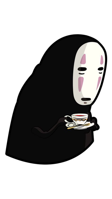 Anime Drinking Tea, Ghibli Recipes, Hunter Stickers, Senior Jackets, Studio Ghibli Characters, Anime Drinking, Anime Sticker, Ghibli Artwork, Black Stickers