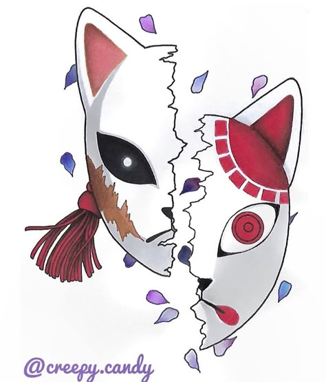 Аниме Tattoo Japonais, Anime Tattoo Ideas, Slayer Tattoo, Japanese Fox, Kitsune Mask, Mask Drawing, Anime Tattoo, Japanese Tattoo Art, Dessin Adorable