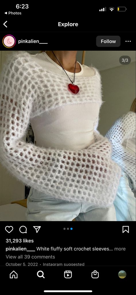 Fluffy Sleeves, White Shrug, Crochet Bolero, Crochet Shrug, Crochet Inspo, Crochet Stuff, Diy Crochet Projects, School Fits, Crochet For Kids