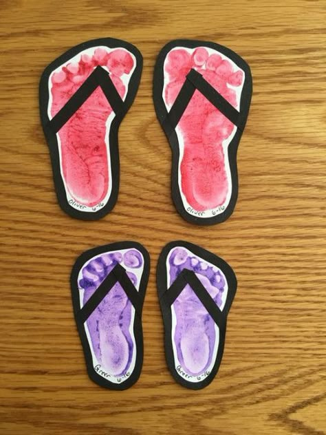 Nicu Crafts, Summer Preschool Crafts, June Crafts, Summer Arts And Crafts, Infant Room, Footprint Crafts, Toddler Summer, Summer Crafts For Kids, Spring Crafts For Kids