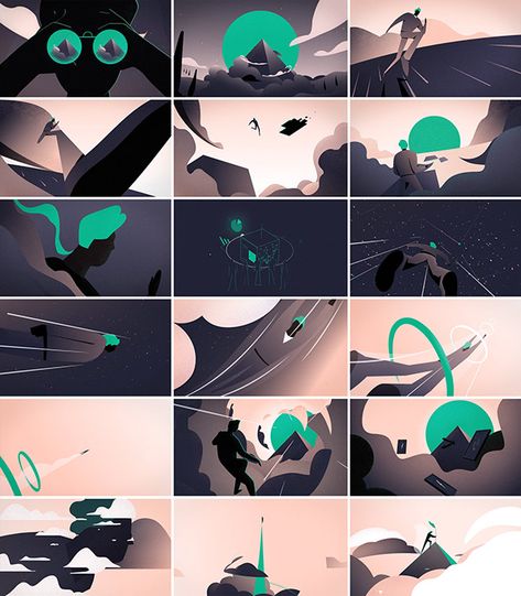 Book Illustration Layout, Storyboard Illustration, Animation Storyboard, Frame By Frame Animation, Color Script, Motion Graphics Inspiration, Graphics Animation, Motion Graphics Design, Sports Graphic Design