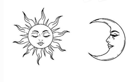 Sun And Moon Tattoo Faces, Sun And Moon Tattoo Tarot, Sun And Moon Tattoo Separate, Face Sun Tattoo, Tarot Sun Tattoo, Sun Tattoo Face, Mexican Sun Tattoo, Moon Tattoo Designs Goddesses, Sun And Moon With Face