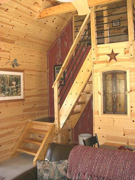 Great stair design for small houses. Loft Stairs Ideas, Cabin Stairs, Tiny House Stairs, Stair Design, Loft Stairs, Tiny House Loft, Small Loft, Stair Case, Tiny Cabins