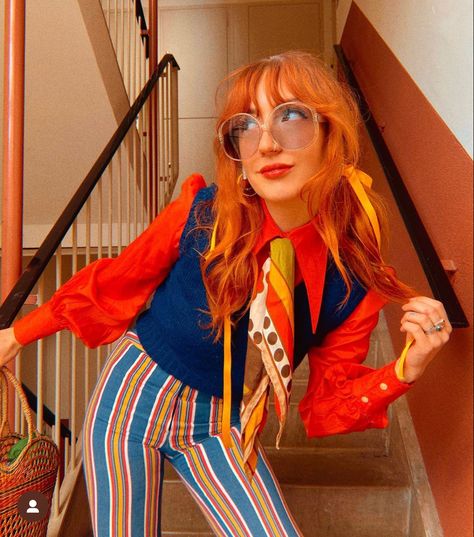 70s Rainbow Fashion, Eclectic Pattern, 70s Rainbow, Clown Core, 70s Clothes, Style Moodboard, 60s 70s Fashion, Austin Powers, 70s Aesthetic