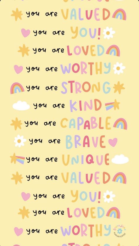 Positive Affirmations For Kids, Penanda Buku, Positive Quotes Wallpaper, Affirmations For Kids, Small Stuff, Be Positive, Happy Words, Positive Self Affirmations, Daily Inspiration Quotes