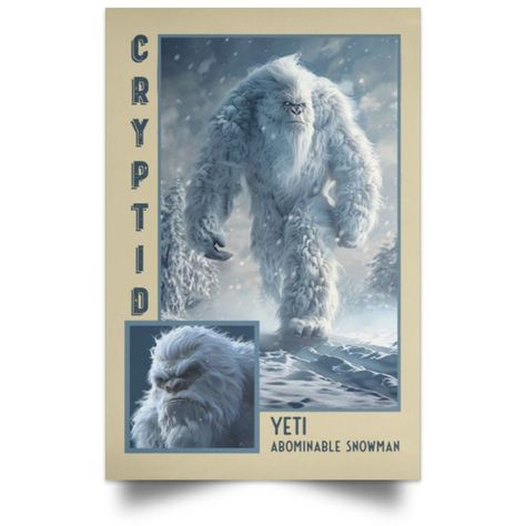 Yeti Abominable, All Godzilla Monsters, Abominable Snowman, Snowy Landscape, Mystical World, The Unknown, Wall Poster, Poster Making, Design Element