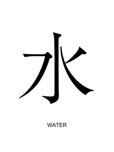 Water Symbol Tattoo, Symbol For Water, Kanji Tattoo, Chinese Symbol Tattoos, Water Symbol, Learn Korean Alphabet, Japanese Tattoo Symbols, Materi Bahasa Jepang, Chinese Tattoo