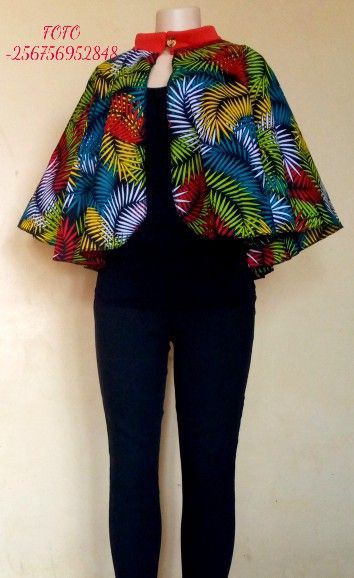 Ankara Poncho Fashion Styles, Maternity Ankara Tops, Ankara Tops Blouses, African Print Tops, Over Coat, Mode Kimono, Short African Dresses, African Print Dress Designs, African Inspired Clothing