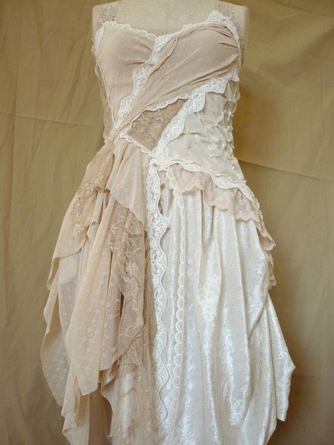 Victorian Vintage Dress by Zollection Custom order | Etsy Ripped White Dress, White Ripped Dress, Ripped Dress Aesthetic, Dirty White Dress, Bridesmaid Dresses Vintage, Torn Dress, Victorian Style Wedding Dress, Cream Bridesmaid Dresses, Ripped Dress