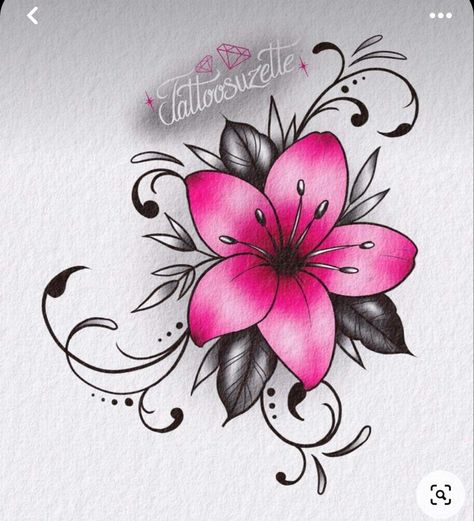 Tattoos For Women Flowers, Unique Flower Drawing, Flower Drawing Design, Pink Flower Tattoo, Heartless Tattoo, Rose Drawing Tattoo, Flower Tattoo Drawings, Flower Pattern Drawing, Beautiful Flower Drawings