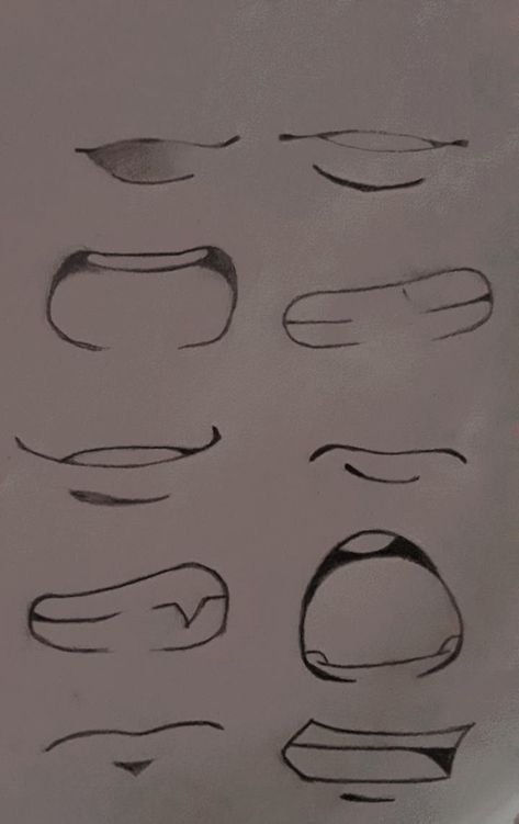 How To Draw Boy Mouth, How To Draw A Mouth, Easy Eye Drawing, Anime Mouths, Lip Drawing, Mouth Drawing, Eye Drawing Tutorials, Drawing Tutorial Face, Cool Pencil Drawings