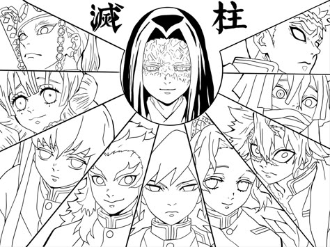 Coloring Pages Anime Demon Slayer, Muichiro Coloring Page, Demon Slayer Coloring Page Muichiro, Demon Slayer Colouring Pages, Kny Coloring Page, Anime Lineart Manga Coloring Pages, Mha Coloring Pages, Colouring Pages Anime, Demon Slayer Lineart