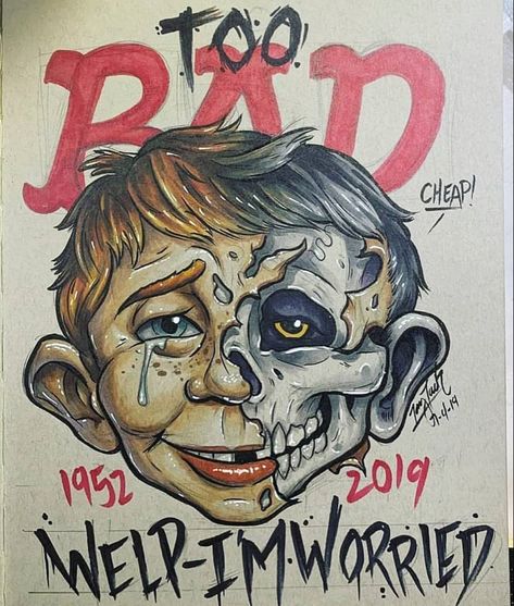 MAD Magazine Aust. ☆ on Instagram: “BAD #madmagazine #alfredeneuman @taki76” Mad Magazine, Magazine Art, Food For Thought, Tattoo Ideas, Character Art, Magazine, Drawings, Fictional Characters, On Instagram