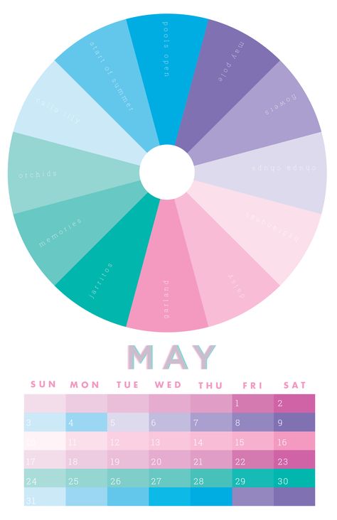 May Colors, May Wedding Colors, Light Codes, Memory Planner, Color Wheels, Excel Calendar, Colors Combinations, Color Symbolism, Color Palette Challenge