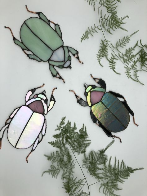 Stained Glass Beetle, Stained Glass Insects, Stained Glass Bugs, Tiffany Vitray, Oddities Decor, Stained Glass Gifts, Greenville South Carolina, Window Color, Stained Glass Diy