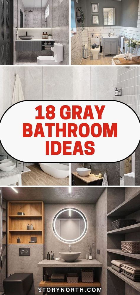 Save this pin for the trendiest gray tile designs that will elevate your bathroom decor! Discover how these ideas can add a touch of modern elegance to your space. #GrayBathroomTiles #ModernDecorIdeas #HomeDecorationTips Bathrooms With Gray Tile, White Gray Bathroom Ideas, Grey Tile Bathroom Paint Color Schemes, Grey Restroom Ideas, Grey Tile Bathroom Ideas Color Schemes, Bathroom Tile Gray, Small Gray Bathroom Ideas, Gray Tile Bathroom Ideas, Gray Bathroom Tile Ideas