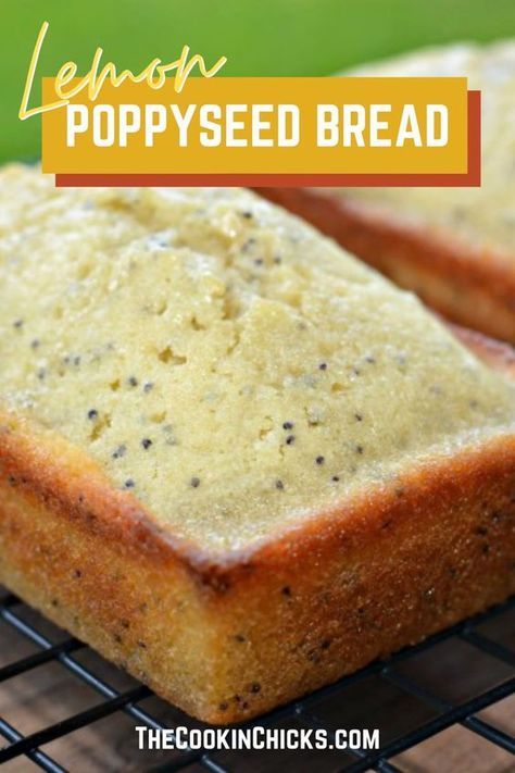 Calling all lemon lovers! Have I got a sweet treat for you! Lemon Poppyseed Bread with an incredible glaze is one of my favorite easy quick bread recipes. Tender, moist, and perfect for any occasion! #breadrecipes #lemonpoppyseed Lemon Poppyseed Mini Loaves, Easy Lemon Poppyseed Bread, Quick Bread Recipes Easy Simple, Easy Quick Bread Recipes, Poppyseed Bread, Lemon Poppy Seed Bread, Easy Quick Bread, Poppy Seed Bread, The Cookin Chicks