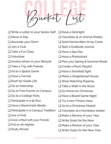 The Ultimate College Bucket List - 50 Things to Do before you Graduate #collegebucketlist  #college Louisiana Tattoo, College Bucket List, Freshman Tips, College Checklist, College Life Hacks, Freshman Year College, Bucket List Ideas, College Advice, College Essentials