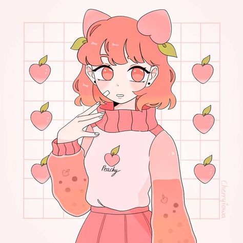 Peach Aesthetic, Art Photography Portrait, Body Base Drawing, Painting Art Lesson, Cute Kawaii Drawings, Dessin Adorable, Cute Anime Wallpaper, Cute Art Styles, Cute Chibi