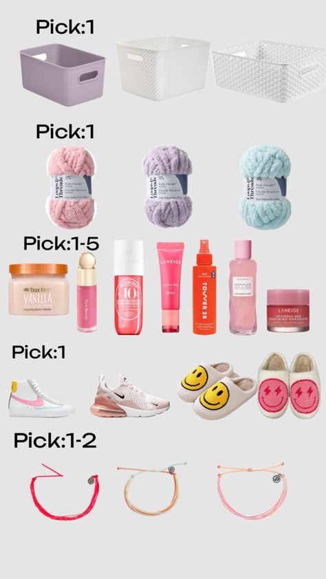 Pick your gift basket Pick Your Aesthetic, School Emergency Kit, Girly Birthday Party, Cute Gifts For Friends, Purse Essentials, Diy Halloween Costumes Easy, Birthday Gift Baskets, Casual Nails, Cute Birthday Gift