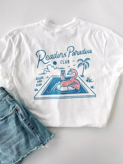 Book In Hand, Book Clothes, Favorite Novels, Graphic Tee Design, Tee Outfit, Pink Flamingo, Pink Flamingos, Preppy Style, Graphic Shirts