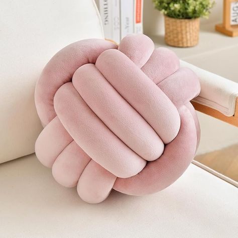 Amazon.com: LUSJNGE Decorative Throw Knot Pillow Ball for Home Chair Sofa Aesthetic Round Velvet Knotted Pillow Cushion (Dusty Pink, 8.7inches) : Home & Kitchen Sofa Aesthetic, Aesthetic Pillows, Preppy Pillows, Knotted Pillow, Funky Throw Pillows, Ball Cushion, Pillow Ball, Knot Cushion, Cozy Reading Corners