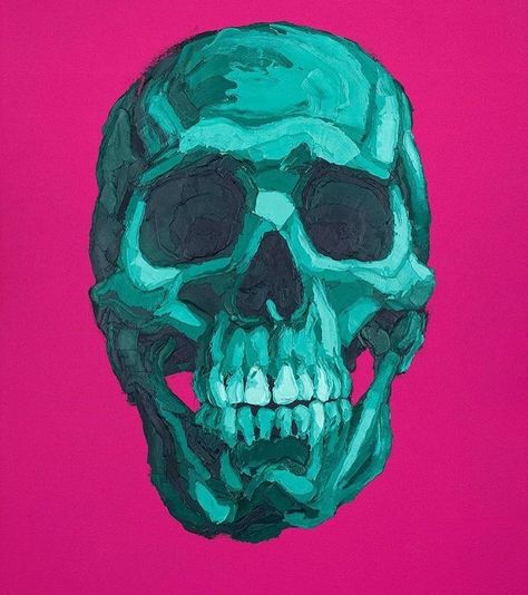 Textured Paint, Skull Painting, Pink Skull, Abstract Expressionism Art, A Level Art, Sgraffito, Painting Art Projects, Skull Art, Art Oil