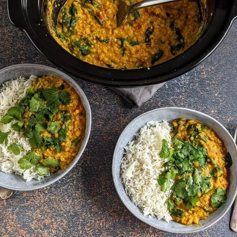 Slow cooker dal recipe / Riverford Slow Cooker Dal, Slow Cooker Lasagne, Dhal Recipe, Vegan Slow Cooker Recipes, Vegetarian Slow Cooker Recipes, Vegan Slow Cooker, Slow Cooker Vegetarian, Dal Recipe, Slow Cookers