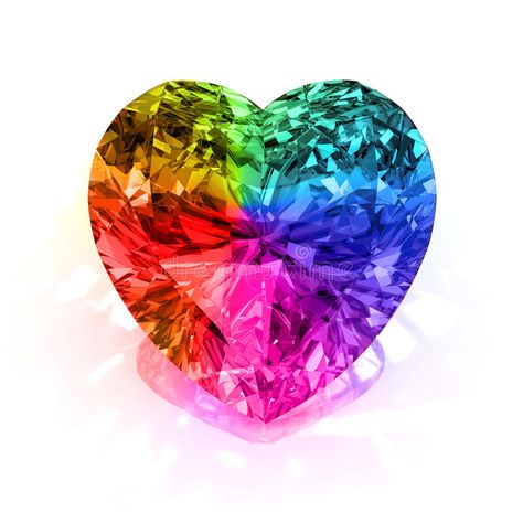 Rainbow Connection, Rainbow Bright, Rainbow Crystal, Heart Shaped Diamond, Live Colorfully, Photo Heart, Rainbow Heart, Over The Rainbow, Pretty Colours