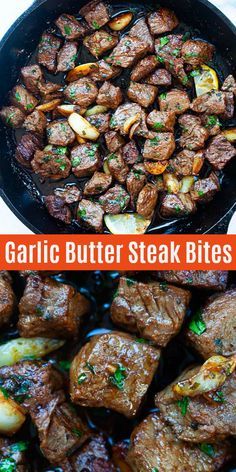 Beef Bites, Stew Crockpot, Sirloin Steak Recipes, Garlic Butter Steak Bites, Butter Steak Bites, Steak Dinner Recipes, Stew Beef, Steak Bites Recipe, Crockpot Stew