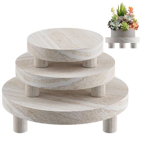 PRICES MAY VARY. Title: 3 Pcs Wood Plant Stand Indoor Outdoor, Round Wood Riser for Decor 6/8/10" Wooden Stool Display Stand Flower Pot Holder Small Planter Tray Modern Potter Decorative for Desktop Counter Room (Washed White). Product Type: Categories > Gardening & Lawn Care > Pots, Planters & Container Accessories > Plant Container Accessories > Stands Wood Plant Stand Indoor, Wooden Riser, Small Plant Stand, Wood Riser, Tall Shelves, Stand Flower, Modern Plant Stand, Wooden Plant Stands, Metal Plant Stand