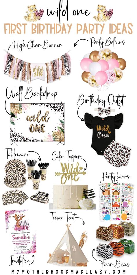 Wild One Birthday Ideas, One Birthday Ideas, 1st Birthday Themes Girl, Wild One First Birthday Party, 1 Year Birthday Party Ideas, Birthday Party Theme Ideas, First Birthday Party Ideas, Wild One First Birthday, Baby First Birthday Themes