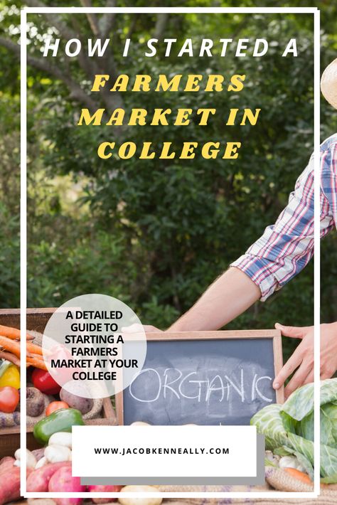 How I started a Farmer's Market in college. This extensive and detailed guide to creating a Farmer's market is college is absolutely fantastic. From the smallest details to the big picture, you will learn how to start your own farmers market at college. The post includes email templates, marketing materials ideas, brainstorming templates, and all of the information you need to start a farmers market at your university. This post will walk you through everything! #farmersmarket #college #health Hosting A Farmers Market, Starting A Farmers Market, Marketing Materials Ideas, Farmers Market Vendor, Church Fundraisers, Farmer Market, Booster Club, Farm Store, Cafe Ideas