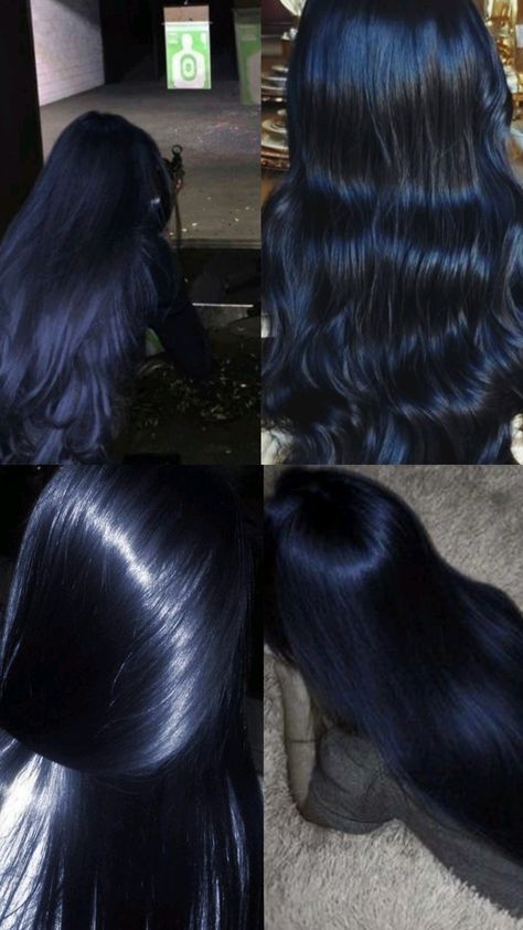 jet blue black hair Black Hair That Looks Blue In The Sun, Subtle Blue Black Hair, Dark Blue Hair On Black Hair, Jet Black Hair With Blue Undertone, Black Blue Hair Dye, Jet Black Hair Blue Tint, Black N Blue Hair, Black Navy Hair, Dark Blue Long Hair