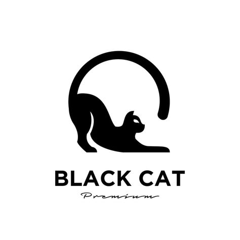 Black cat simple logo design Black Cat Logo Design, Cat Logo Ideas, Cat Logo Design Ideas, Black Cat Logo, Cats Logo, Cat Logos, Cat Simple, Logo Cat, Cat Logo Design