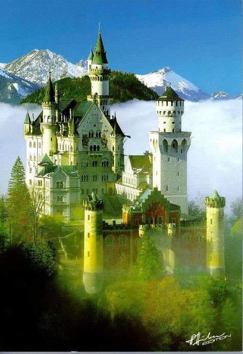 Castle in the sky Famous Castles, Germany Castles, Neuschwanstein Castle, Castle In The Sky, Fairytale Castle, Beautiful Castles, A Castle, The Castle, Places Around The World