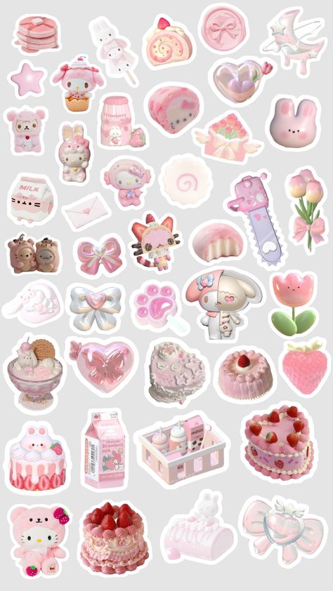 #Cute #pink #printable #stickers for #journal #journaling Aesthetic Printouts For Journal, Journal Without Stickers, Pink Digital Stickers, Scrapbook Pink Theme, Printouts For Journal, Pink Aesthetic Stickers Printable, Stickers Printable Tumblr Vintage, Cute Aesthetic Stickers Printable, Kawaii Stickers Printable Scrapbooking