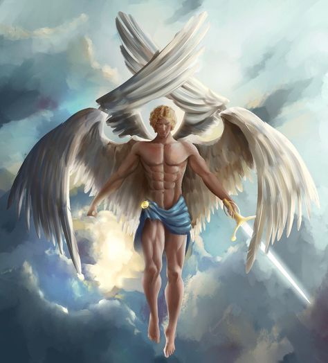 beri on Instagram: “Been a while!!!! but here’s something i made after that sucky art block 🤓 . . . . . . . . . #angelart #angels #digitalpainting…” Four Winged Angel, Male Angels Men, Angel Character Art, Male Angel Art, Angels Artwork, Angle Art, Man Angel, Male Angels, Angel Flying