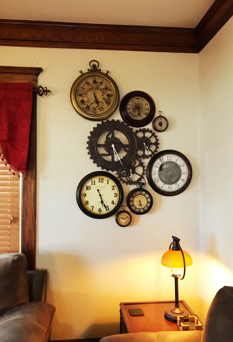 Steam Punk Home Decor, Steampunk Industrial Decor, Steampunk Home Decor Interior Design, Steampunk Gothic Decor, Steam Punk Decorations, Industrial Goth Bedroom, Steampunk Farmhouse Decor, Steampunk Decor Ideas, Steam Punk Interior