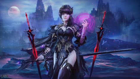 "Black Desert Online: Custom Character Commission" by Eddy Shinjuku Black Desert Online Character, Knight Pose, Pose Wallpaper, Black Desert Online, Character Commission, Custom Character, Black Desert, Dark Knight, Art Wallpaper