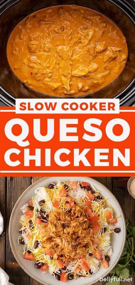 Crock Pot Queso Chicken, Slow Cooker Queso Chicken Tacos, Queso Chicken Crockpot, Slow Cooker Queso Chicken, Slow Cooker Queso, Crock Pot Queso, Fowl Recipes, Queso Chicken, Chicken Nachos Recipe