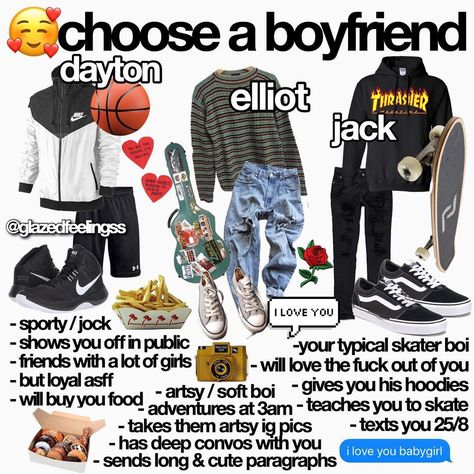 Soft Skater Boy, Pick A Boyfriend, Choose A Boyfriend, Pick Your Boyfriend, Choose Your Boyfriend, Cheap Streetwear, Skater Boi, Boyfriend Aesthetic, Questions For Friends