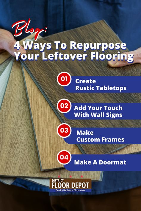 Got leftover scrap flooring? Discover 4 creative ways to repurpose them in our latest blog post.

#flooringideas #craftidea #resuse #recycle #leftoverflooring Leftover Flooring, Repurpose Leftovers, Old Coffee Tables, Create Picture, Flooring Projects, Diy Decor Crafts, Weekend Projects, Left Over, Plank Flooring