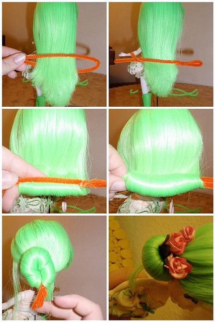 DIY doll hair bun Diy Pipe, Barbie Hair, Doll Wigs, Barbie Diy, Doll Tutorial, Doll Repaint, Hair Bun, Monster High Dolls, Fairy Dolls